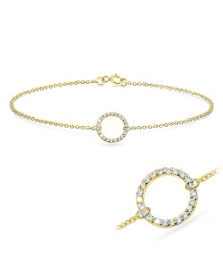 Round Gold Plated Silver Anklet ANK-516-GP